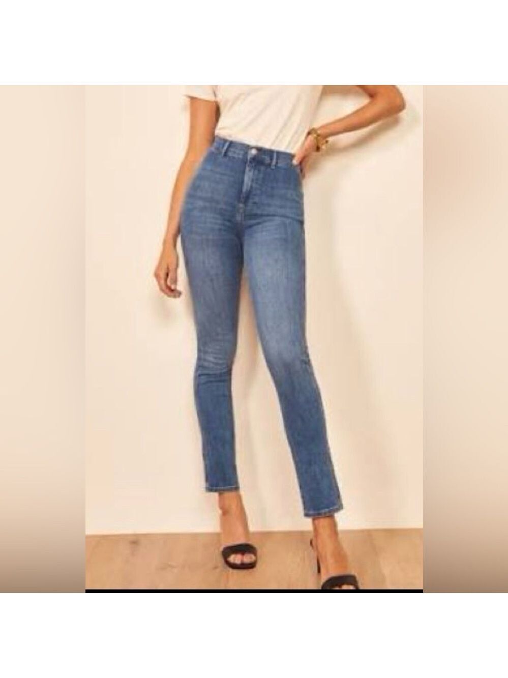 Reformation- skinny High Waist Jeans- size 25-EUC-Blue - Picture 1 of 9